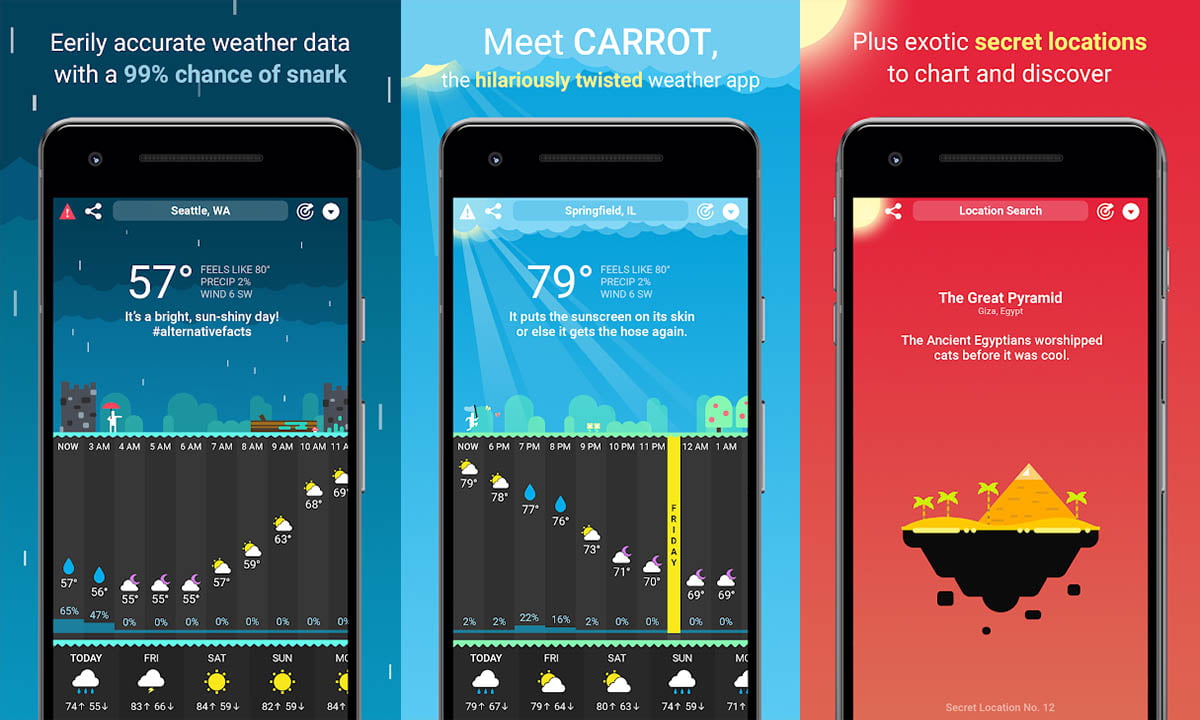 Aplicación Carrot Weather – Consulta el tiempo futuro y pasado | Aplicacion Carrot Weather