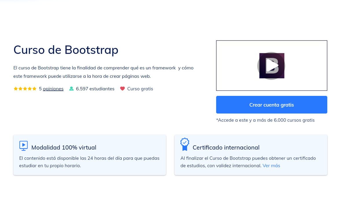 Curso gratuito de Bootstrap: curso en línea con certificado | Curso gratuito de Bootstrap curso en linea con certificado 1