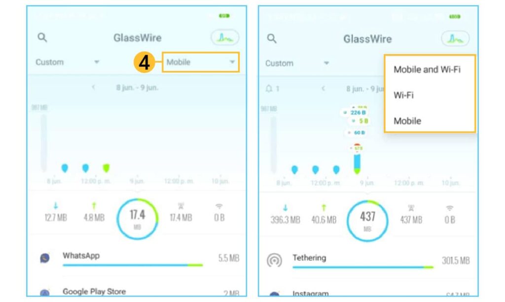 Aplicación GlassWire - Monitorea el uso de datos y la seguridad de tu red | 10 Aplicacion GlassWire Monitorea el uso de datos y la seguridad de tu red1 4