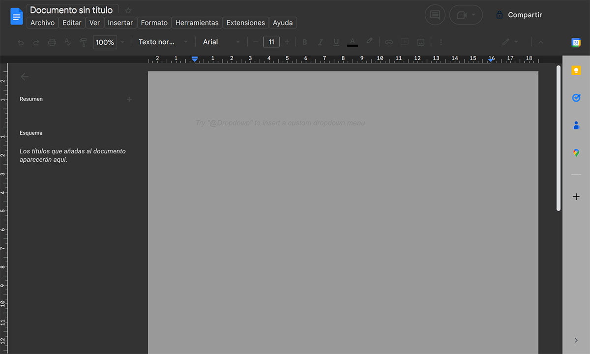 Cómo activar el modo oscuro en Google Docs