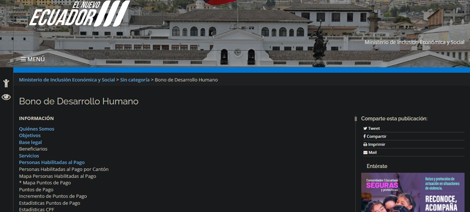 Bono de Desarrollo Humano en Ecuador