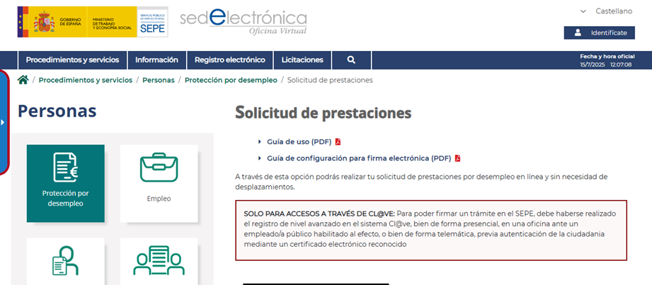 Prestaciones por desempleo en España
