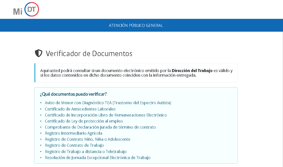 Historial laboral en Chile