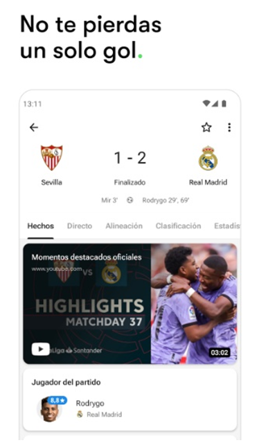 Resultados en vivo y alertas deportivas