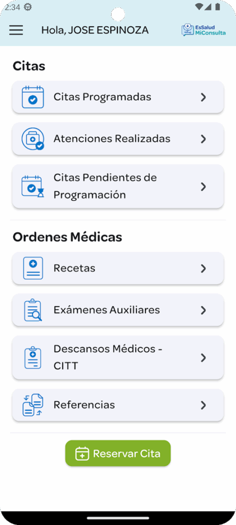 Reservar una cita médica en EsSalud