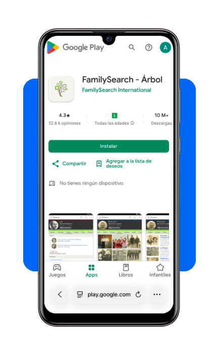 Descubre tus antepasados y crea tu árbol genealógico desde tu celular 3 Descarga FamilySearch desde Play Store