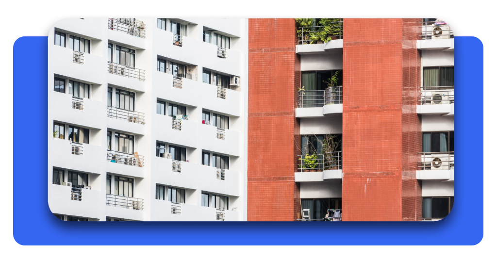Sección 8: regístrese en la lista de espera para vivienda asequibles 3 Una fachada de apartamentos con balcones estructurados. Conocer las opciones de asistencia habitacional te permite acceder a residencias de calidad.