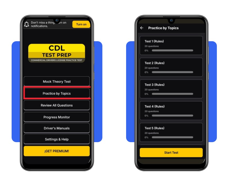 Examen CDL del Texas: prepárate GRATIS en inglés ahora 7 Practica por temas en app CDL
