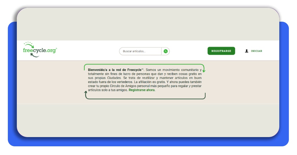 Electrodomésticos de segunda mano: dónde y cómo conseguirlos gratis 2 Página de inicio de Freecycle para registrarse