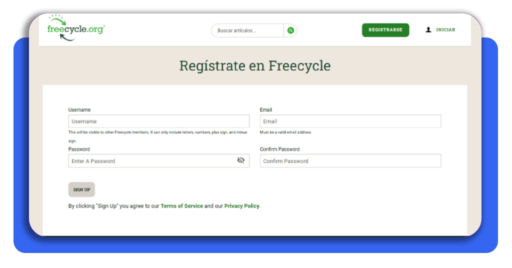 Electrodomésticos de segunda mano: dónde y cómo conseguirlos gratis 3 Formulario de registro en Freecycle