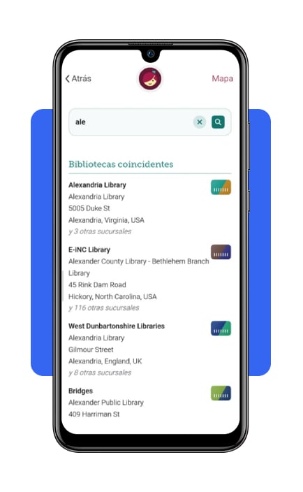 Paso 4 busca la biblioteca de tu elección en Libby