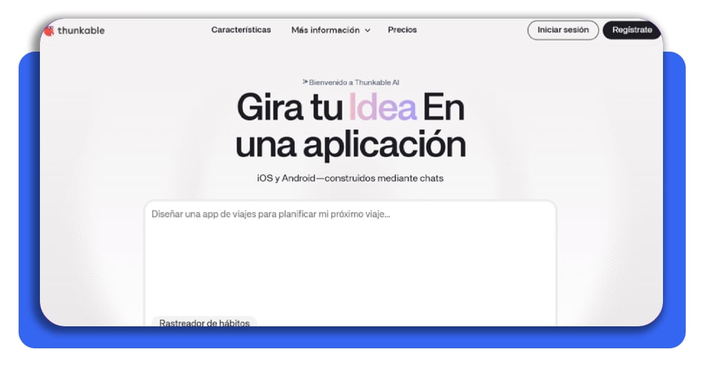Paso 2 crea tu cuenta en Thunkable