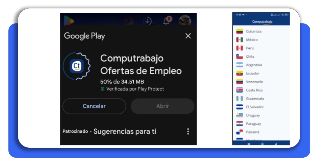 Paso 2 - Instalar Computrabajo en dispositivo móvil