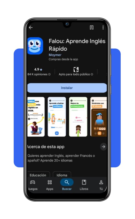 Aprende inglés rápido en 60 días: aplicación gratuita 3 Buscar e instalar Falou en la tienda de aplicaciones