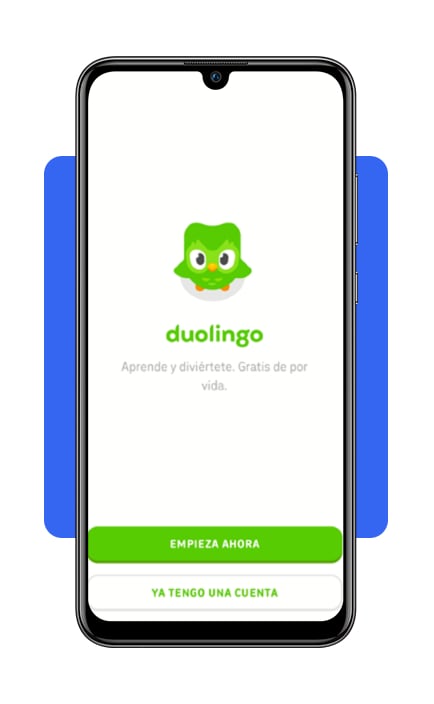 Paso 3 presiona Empieza ahora en Duolingo