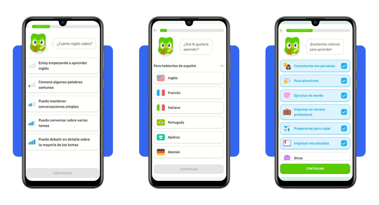Paso 6 selecciona Inglés como idioma objetivo en Duolingo