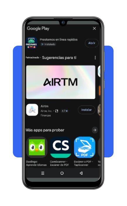 Paso 1 descarga la app de préstamo de emergencia