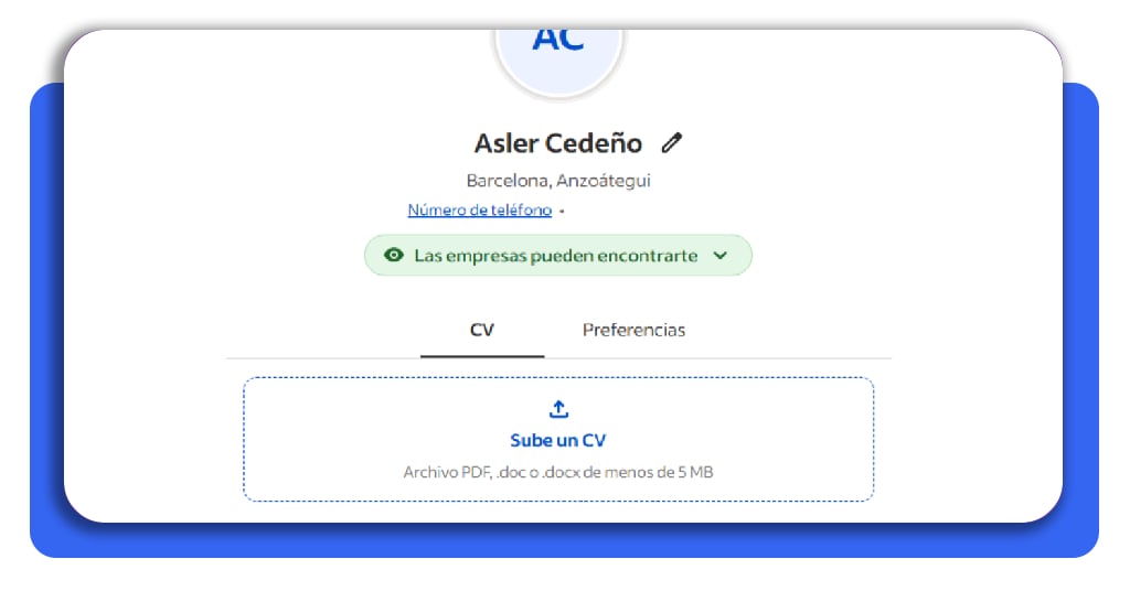 Paso 4: crea tu perfil en Indeed