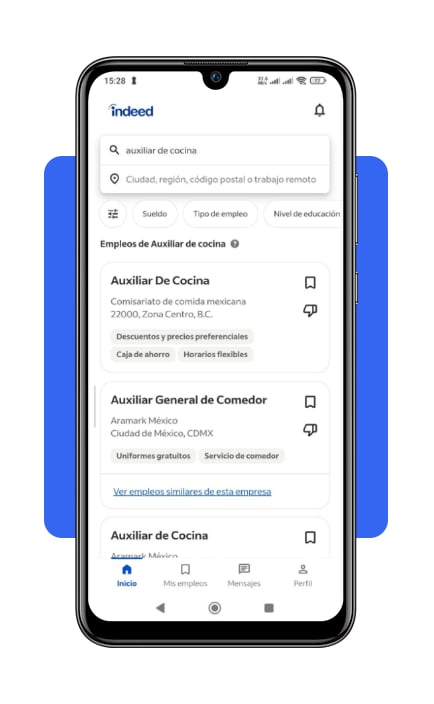 Empleo en cantina escolar: consulta la disponibilidad en tu estado 9 Paso 7 filtra la búsqueda por estado en Indeed
