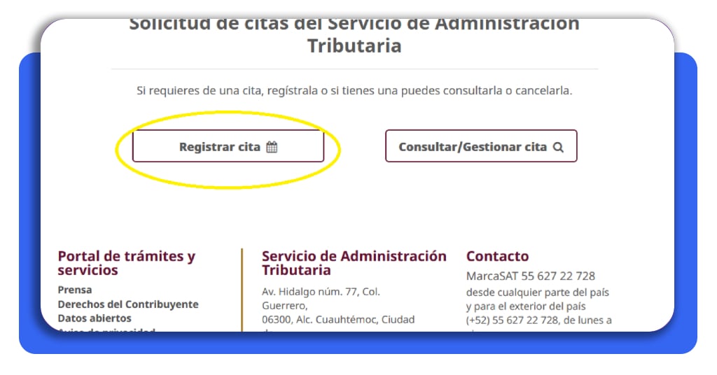 RFC en México: obtén el tuyo GRATIS y evita problemas ahora 7 Paso 6 - Solicitar turno en la plataforma del SAT