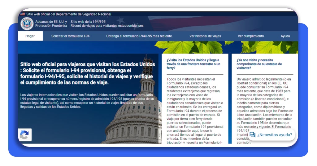 Descarga tu I-94 GRATIS y confirma tu entrada a EE. UU. ahora 2 Paso 1 portal I-94 página oficial