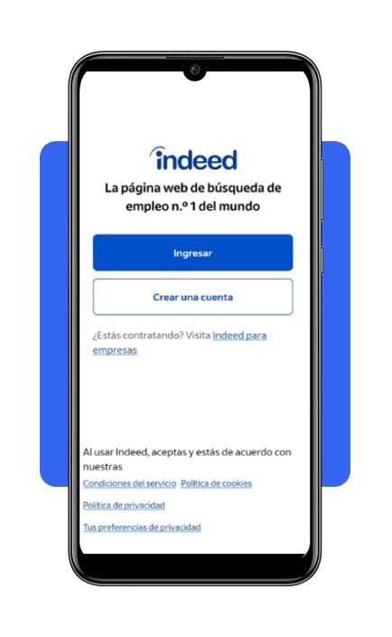 Paso 3 registra tu cuenta en Indeed