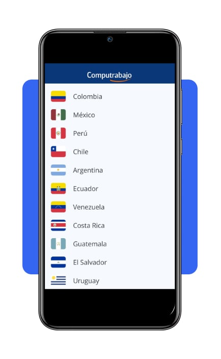 Paso 2 selecciona tu país en Computrabajo