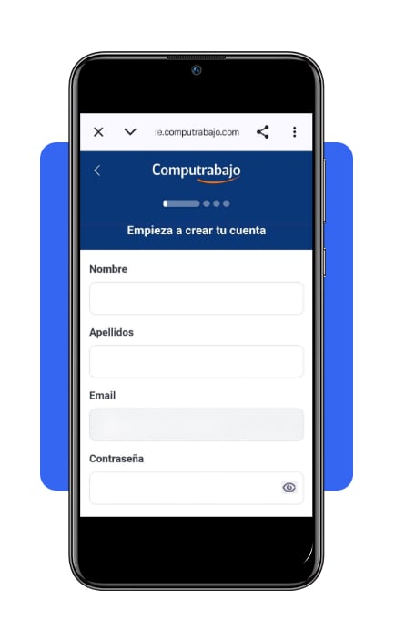 Paso 3 crea tu cuenta o perfil en Computrabajo