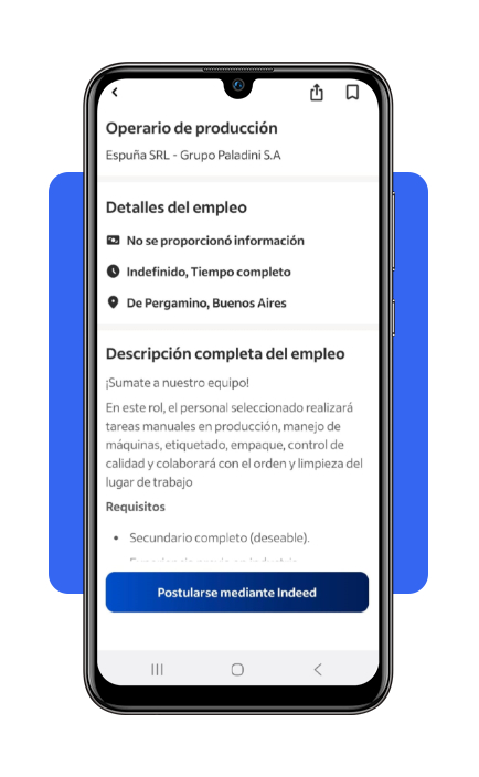 Vacantes para operario de producción SIN EXPERIENCIA: empieza YA 6 Paso 4 revisa la oferta y envía tu postulación en Indeed