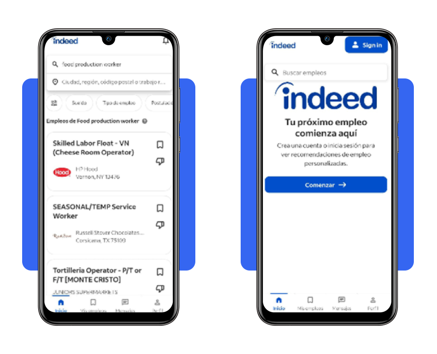 Fábricas de alimentos buscan personal: Mira cómo EMPEZAR AHORA 4 Indeed app - busca empleos en fábricas de alimentos